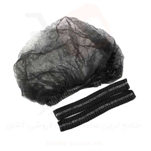 کلاه یکبار مصرف پارچه ای آکاردئونی(رنگ مشکی) مدل A300