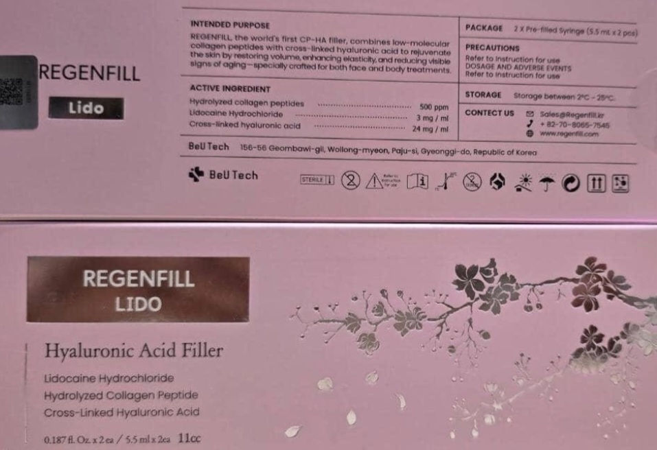 فیلر ژل رجنفیل ریجینفیل مدل لیدو ( Regenfill lido 11cc )