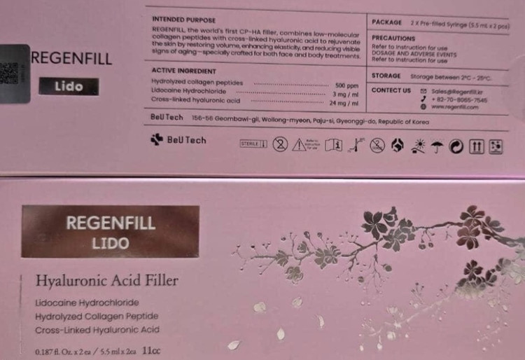 فیلر ژل رجنفیل ریجینفیل مدل لیدو ( Regenfill lido 11cc )